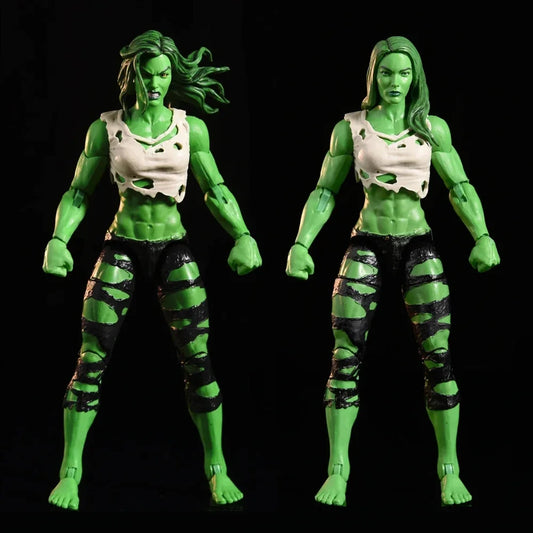 Gearticuleerde She-Hulk Marvel Legends-figuur - Twee hoofden, 15 cm