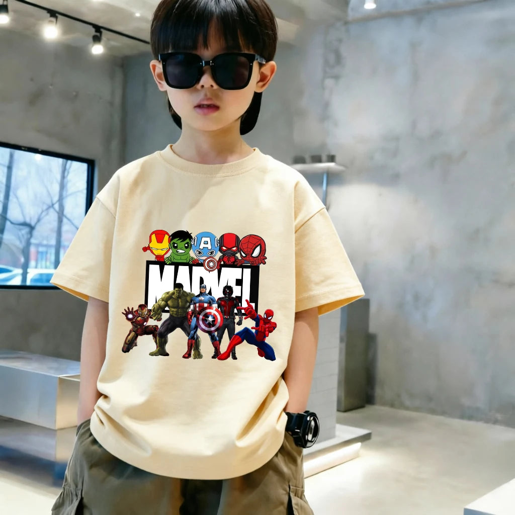 Marvel-kinderT-shirt - Kleurrijke chibigroep