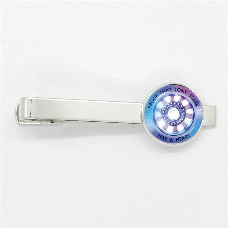 Tony Stark-stropdasklem - blauwe en paarse holografische ARC-reactor
