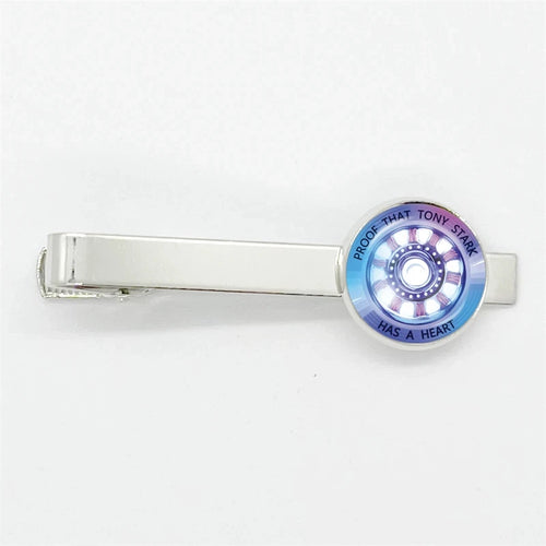 Tony Stark-stropdasklem - blauwe en paarse holografische ARC-reactor