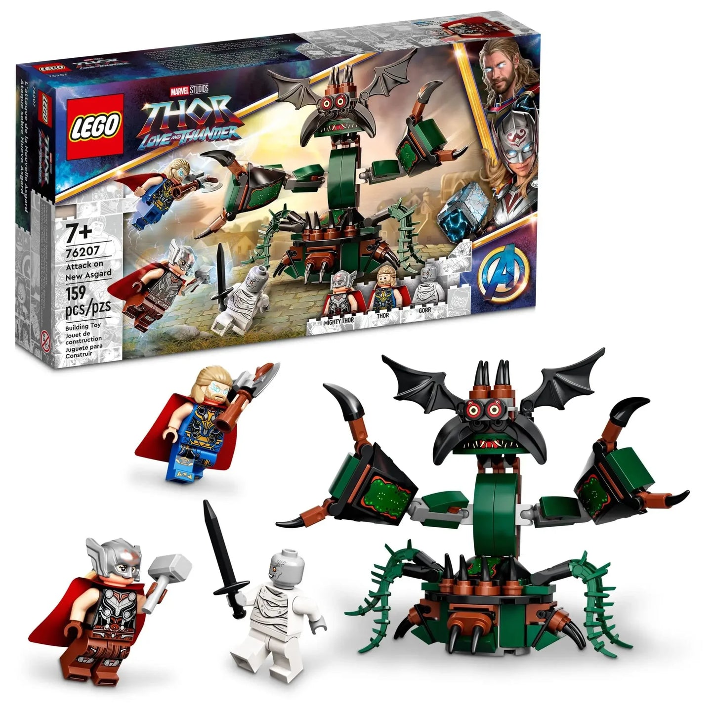 LEGO Marvel Thor Love and Thunder - De aanval op New Asgard, 159 onderdelen