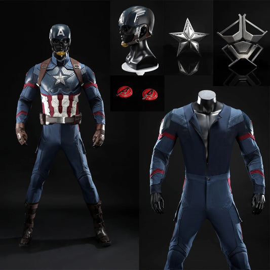 Premium Captain America-kostuum voor volwassenen - helm met ster en laarzen
