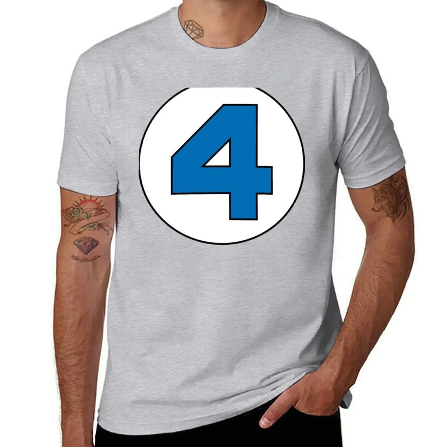 T-shirt The Fantastic 4 - Rond avec logo noir grande taille