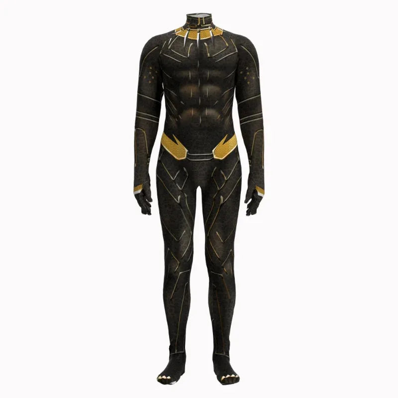 Black Panther-kostuum - Zwarte en gouden jumpsuit (heren)