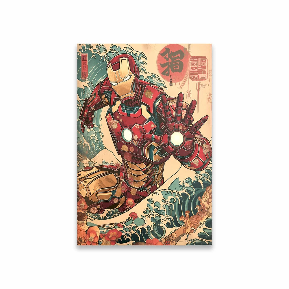 Poster Avengers Iron Man - Japanse ukiyo-e-golf