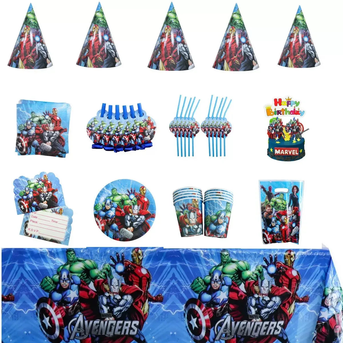Avengers-verjaardagsdecoratie - Borden 9pouces x10