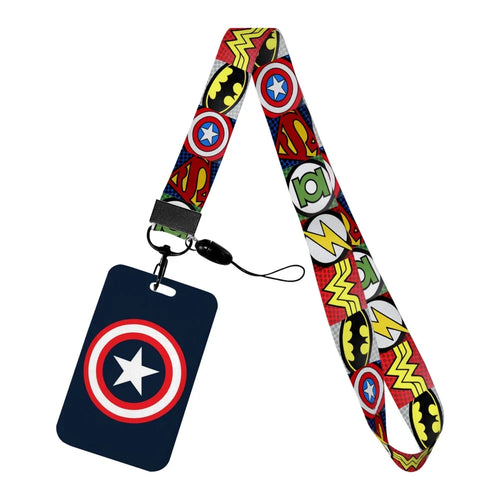 Captain America-badgehouder - schild tegen marineblauwe achtergrond