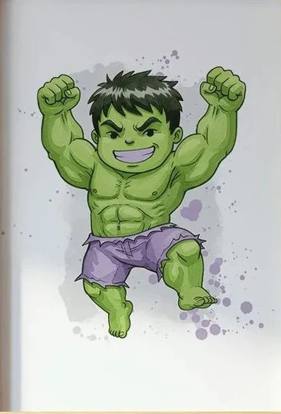 Aquarelposter van Hulk - Opgeheven vuisten