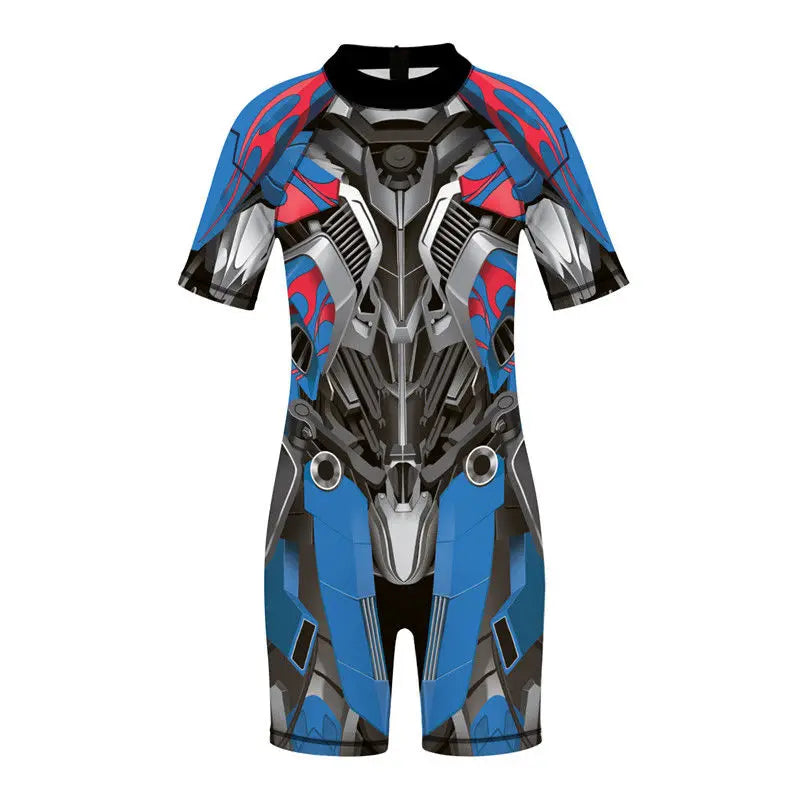 Marvel-kinderpak in robotpantserstijl, blauw en rood