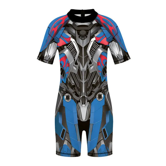 Marvel-kinderpak in robotpantserstijl, blauw en rood