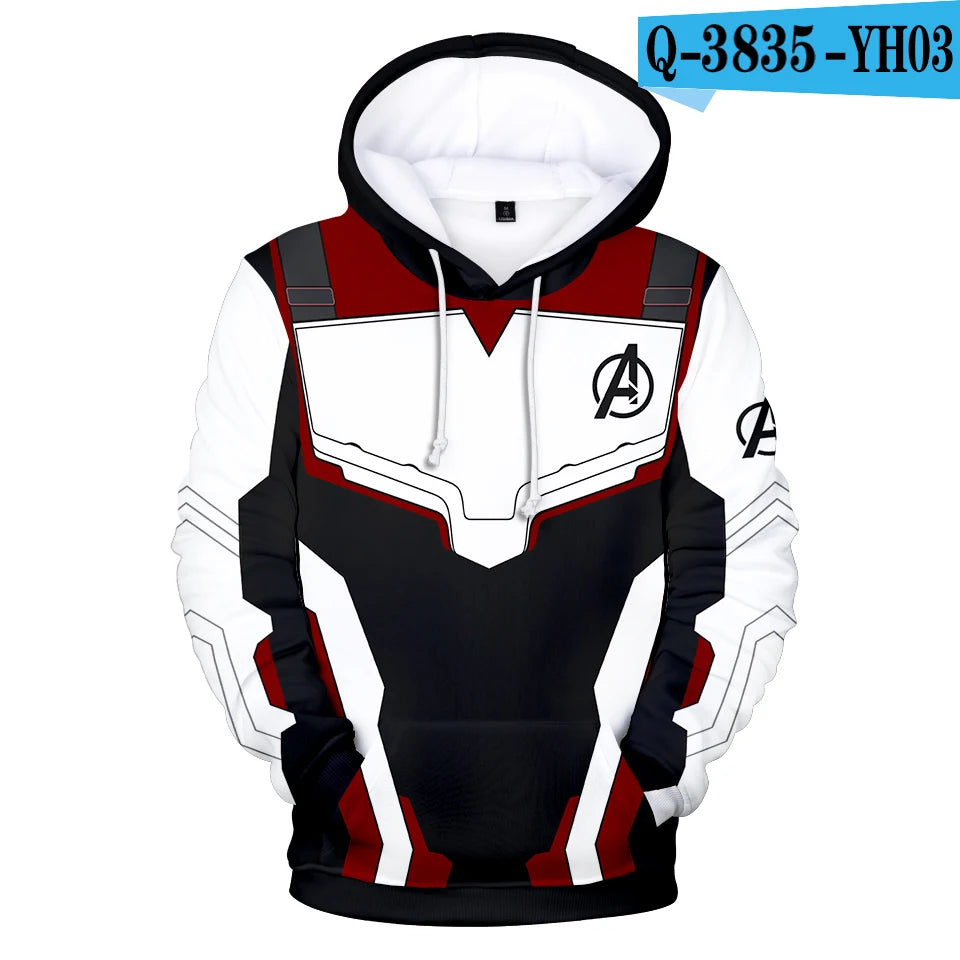 Avengers Endgame-hoodie - 3D-kwantumpak in wit en rood