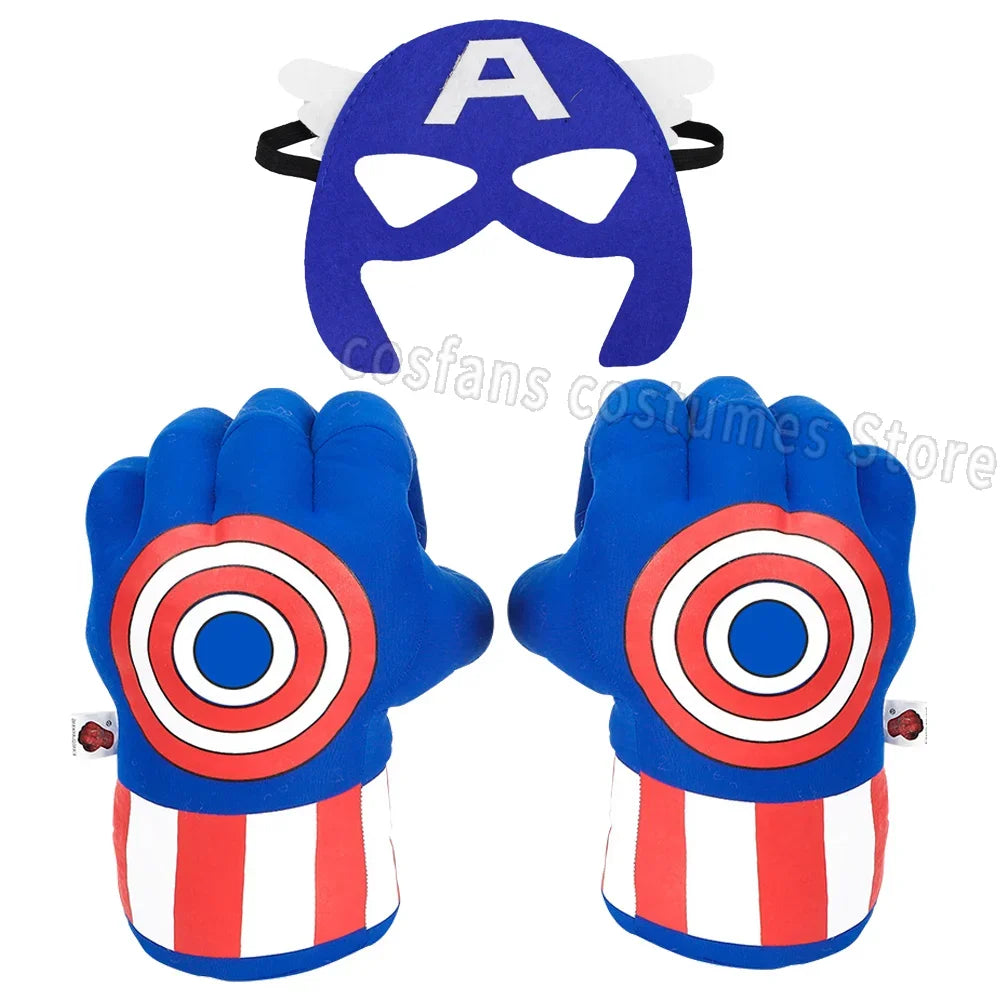 Avengers-bokshandschoenen Captain America - masker en blauwe handschoenen