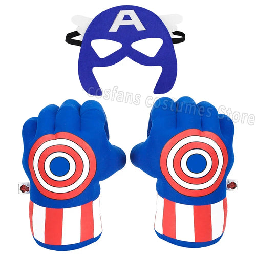 Avengers-bokshandschoenen Captain America - masker en blauwe handschoenen