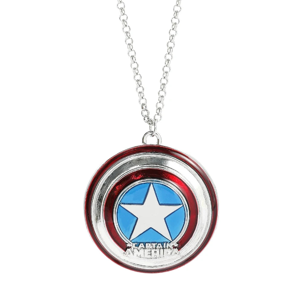 Captain America-schildhangerketting - Zilver en emaille