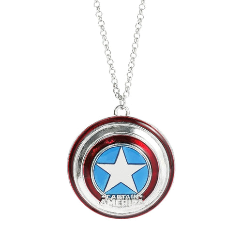 Captain America-schildhangerketting - Zilver en emaille