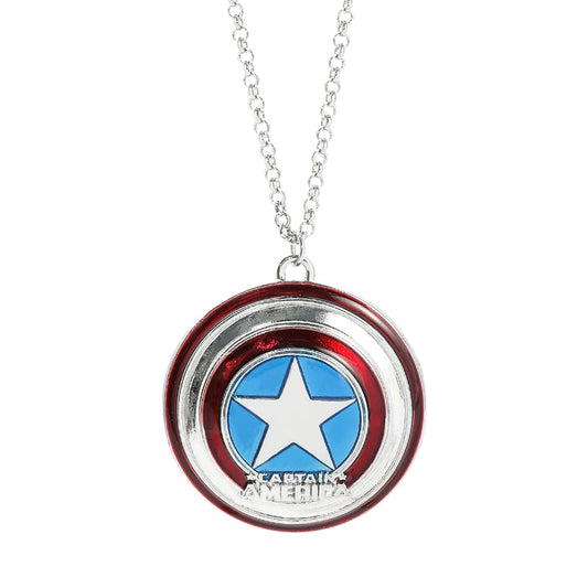 Captain America-schildhangerketting - Zilver en emaille