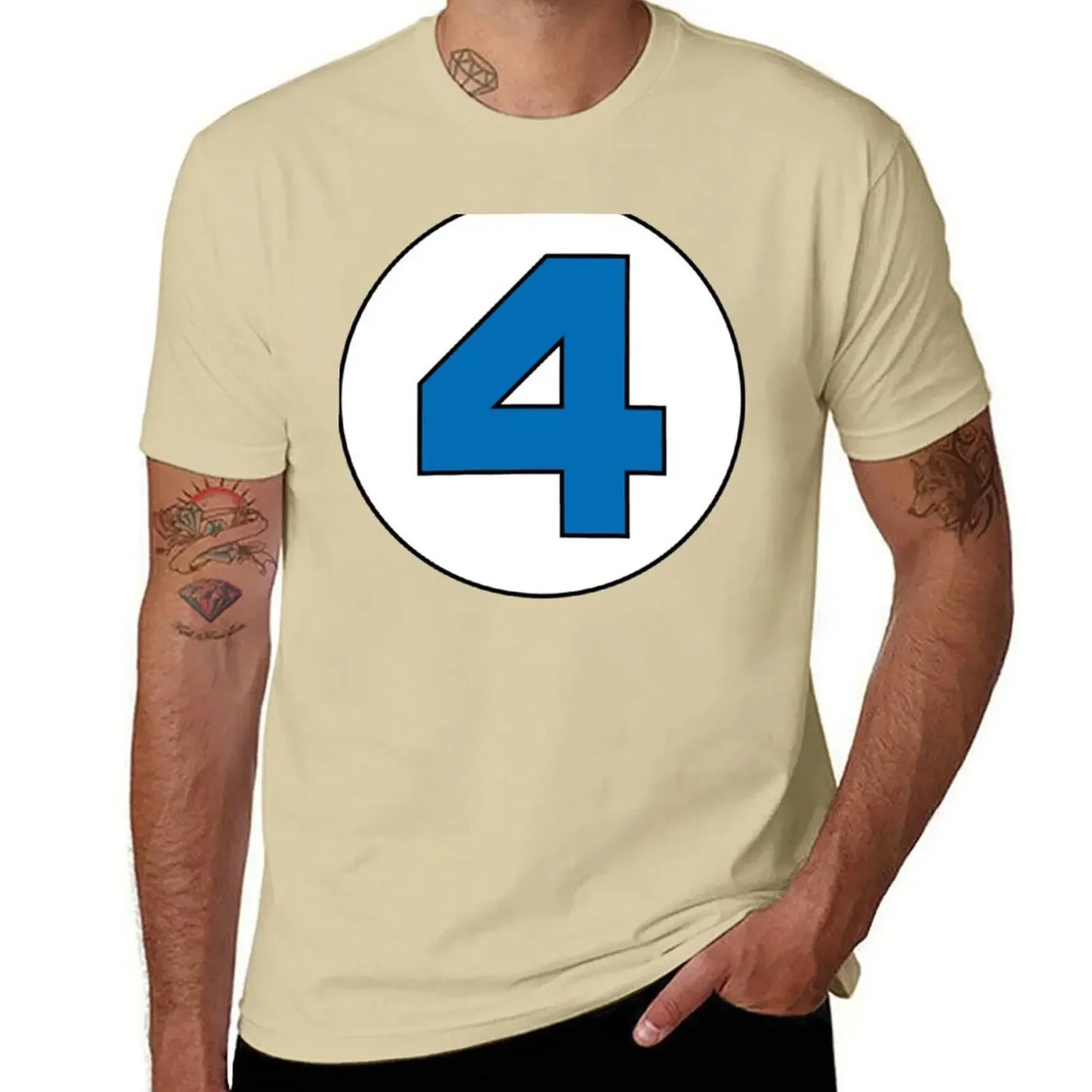 T-shirt The Fantastic 4 - Rond avec logo noir grande taille