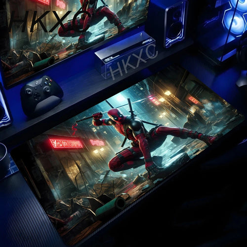 Marvel Deadpool-muismat - neonsteeg bij nacht