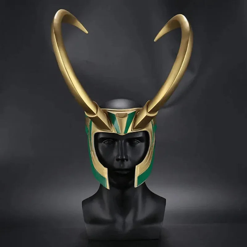 Loki-cosplayhelm - Gouden hoorns en smaragdgroene details
