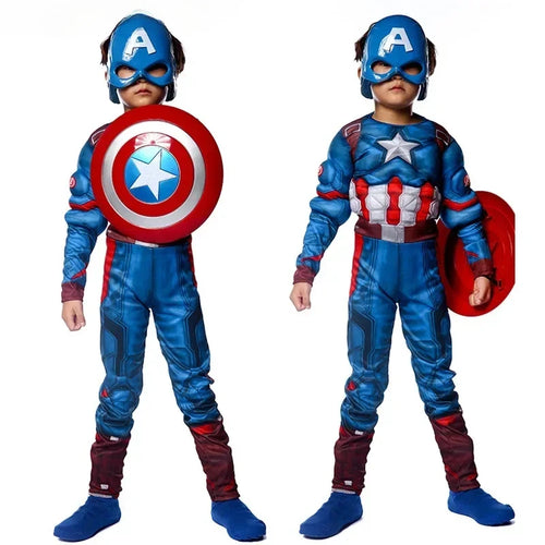 Captain America-kinderkostuum - Gespierd pak met schild