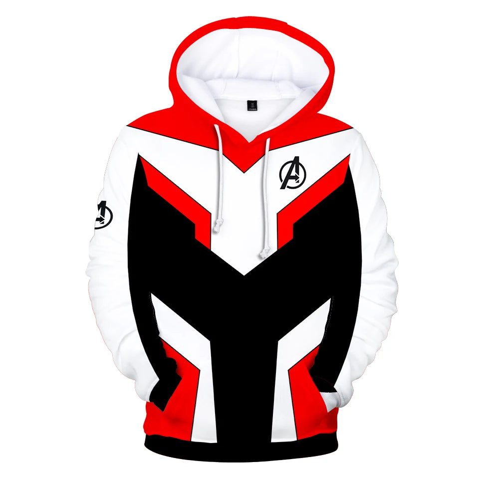 Avengers Endgame-hoodie - 3D-kwantumpak in wit en rood