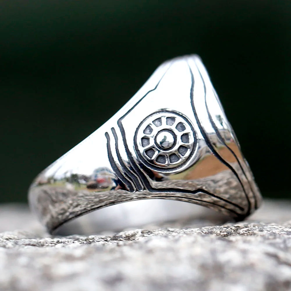Vintage Iron Man-ring - Roestvrij staal, bikerstijl voor heren