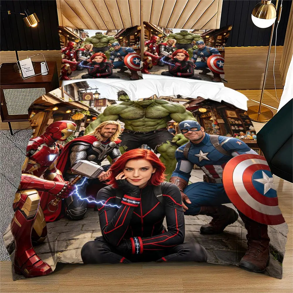 Avengers-dekbedovertrek - Volledig team Iron Man Thor Hulk Captain America