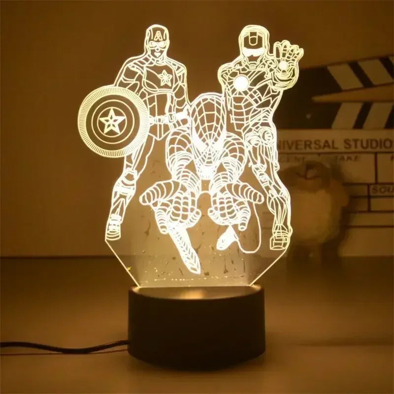 LED-lamp Marvel Avengers Iron Man Captain America - 3D-duo, 18cm