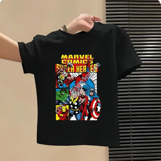 Avengers T-shirt voor kinderen - actieteamdesign zwart