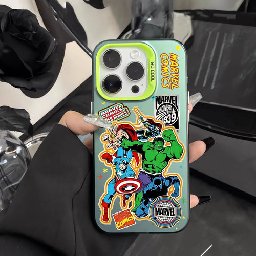 Avengers-telefoonhoesje – retrostripontwerp met team