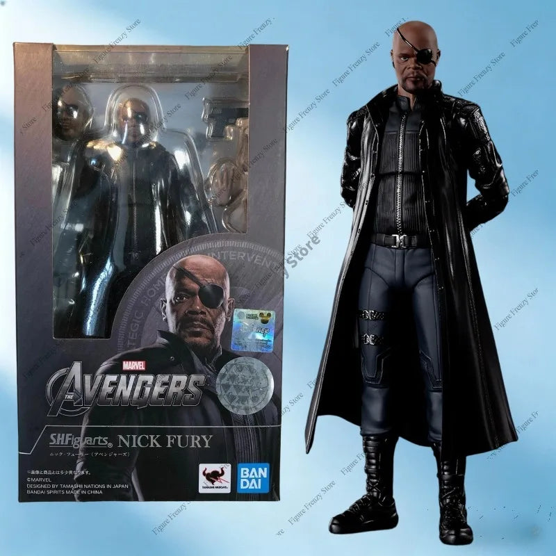 Figurine S.H.Figuarts Nick Fury - Bandai, manteau long du directeur du S.H.I.E.L.D.