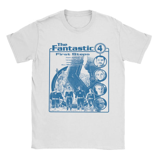 T-shirt The Fantastic 4 First Steps - Affiche rétro bleue, unisexe