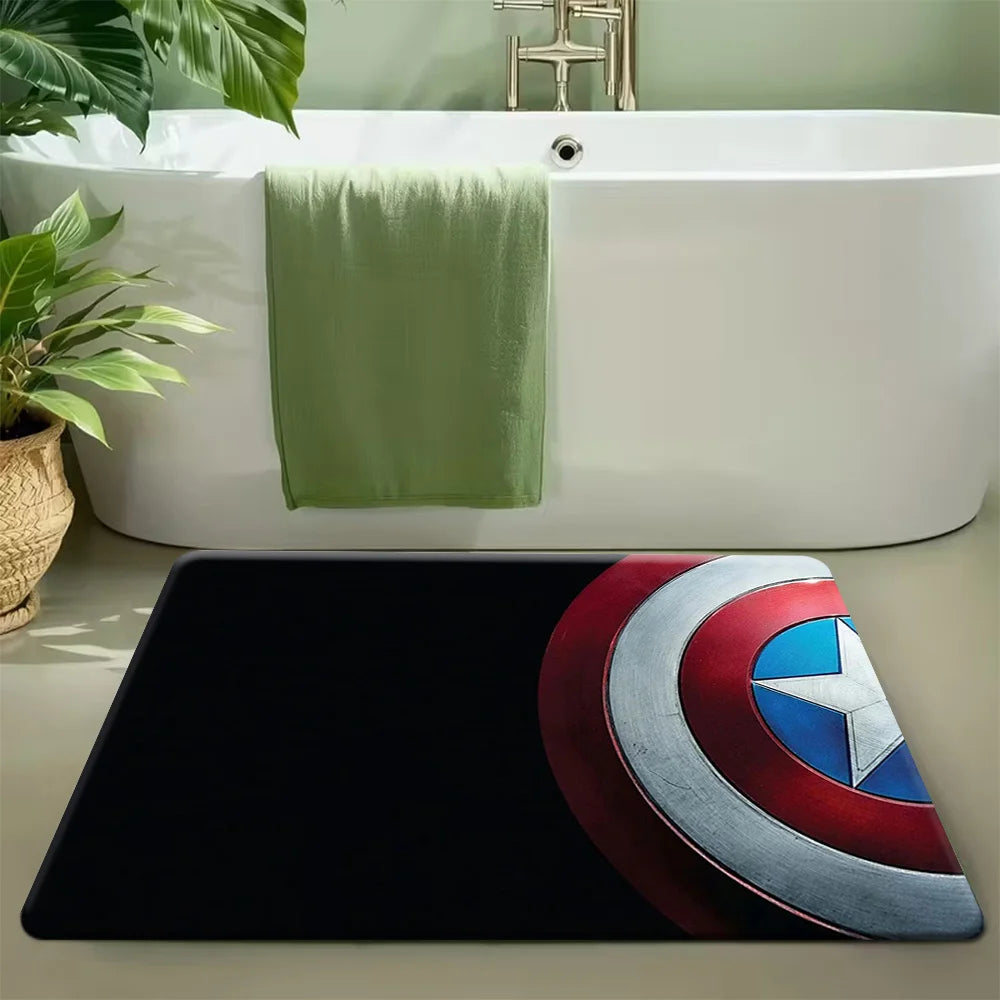 Badmat Avengers Captain America - Minimalistisch zwart schild