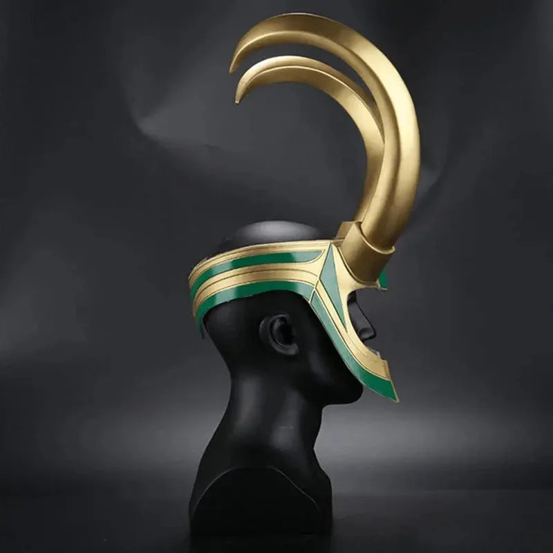 Loki-cosplayhelm - Gouden hoorns en smaragdgroene details