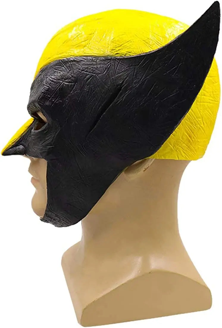 Wolverine-cosplaymasker - Half gezicht van gele en zwarte latex