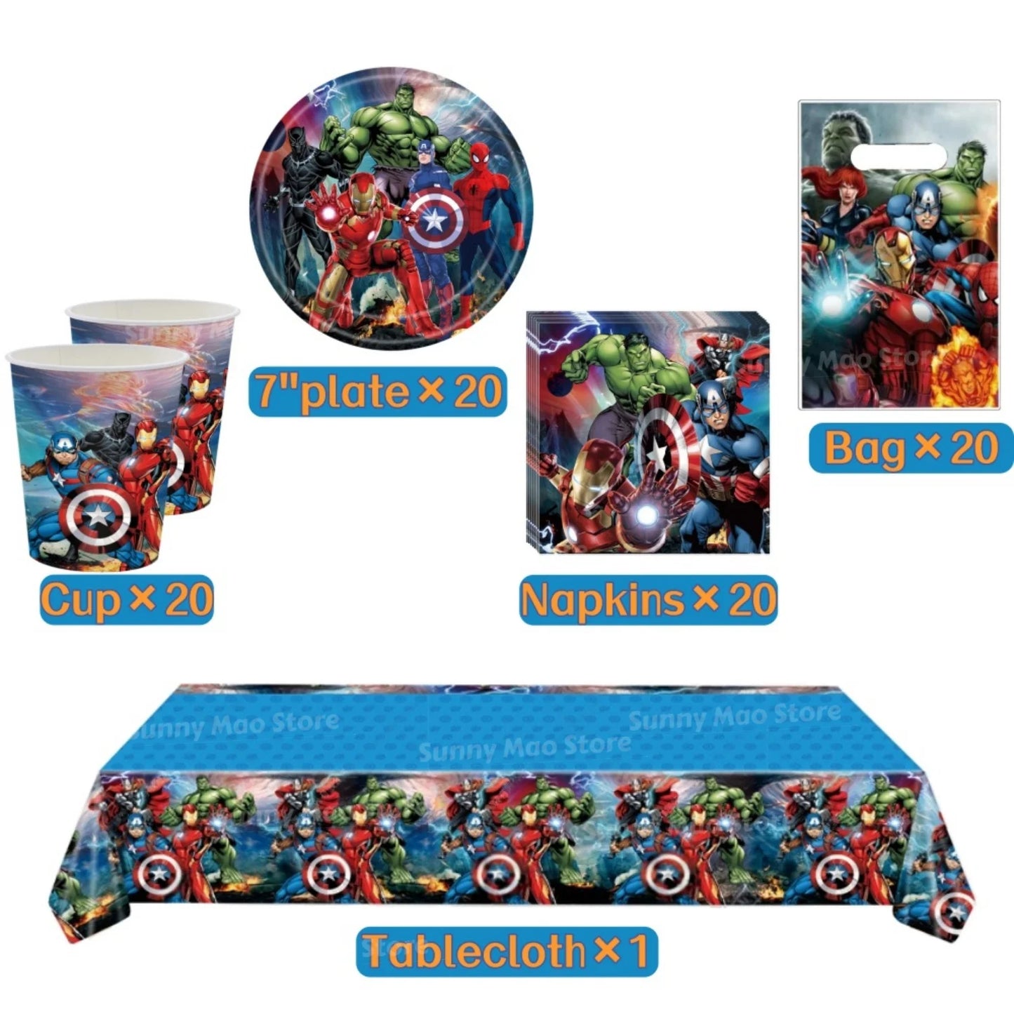 Avengers-verjaardagsdecoratieset - Cijferballonnen Iron Man Spider-Man