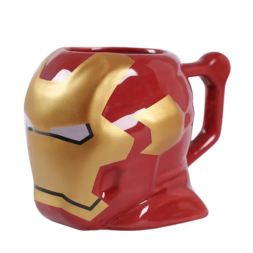 3D-keramische Iron Man-mok - Rood-gouden helm