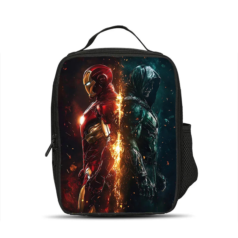 Avengers Iron Man geïsoleerde lunchtas - Donkere silhouetten tegenover elkaar
