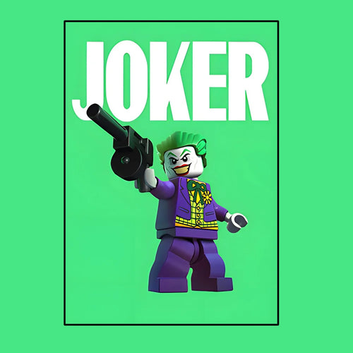 Avengers Joker-poster - Lego-stijl met groene achtergrond