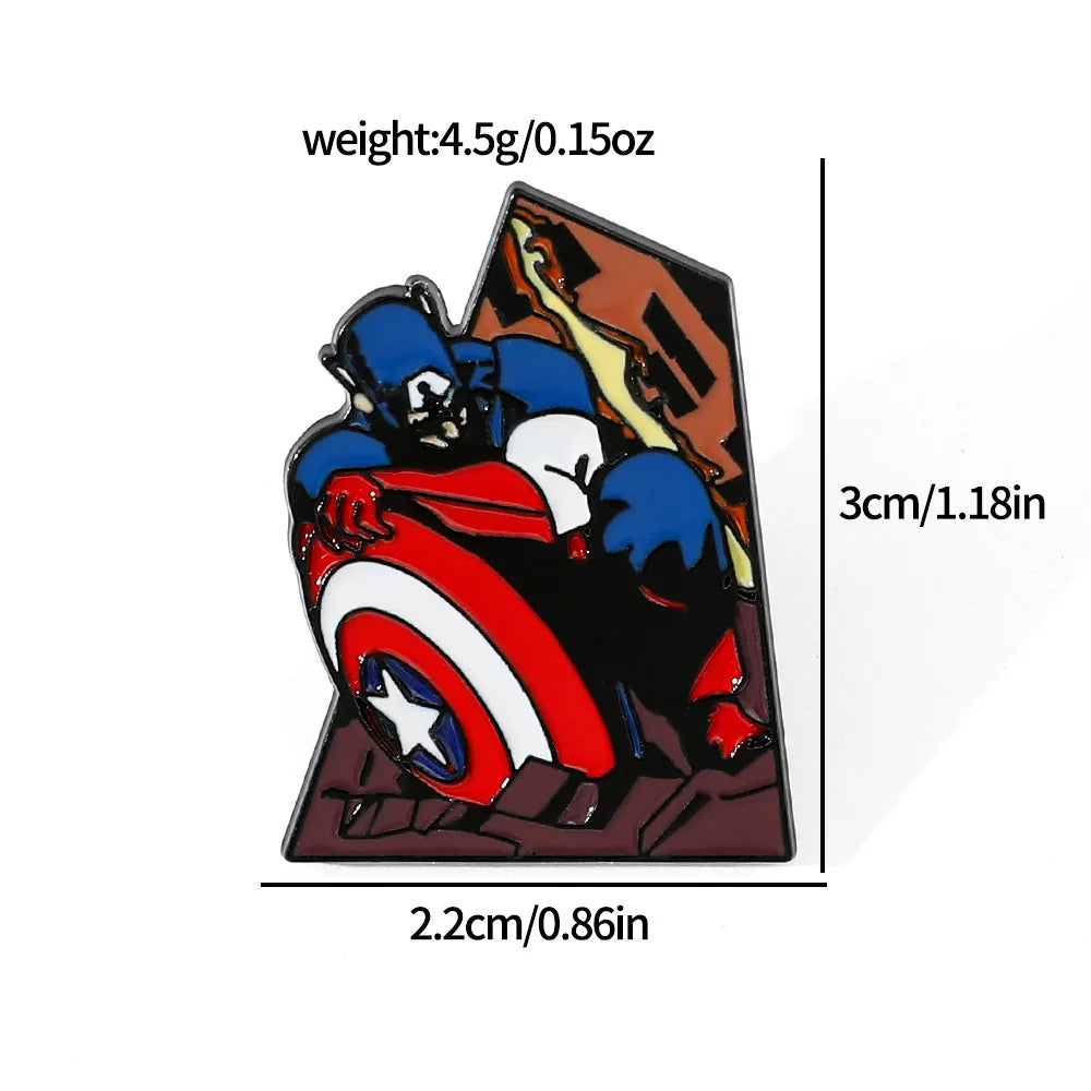 Avengers Captain America-badge - pin met gevechtsscène