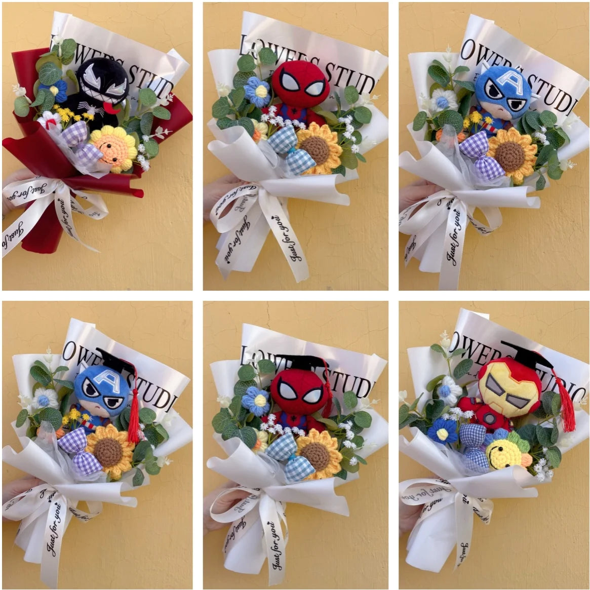Avengers Spider-Man-cadeauboeket - Handgemaakt knuffeldier
