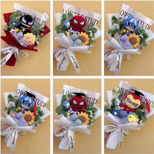 Avengers Spider-Man-cadeauboeket - Handgemaakt knuffeldier
