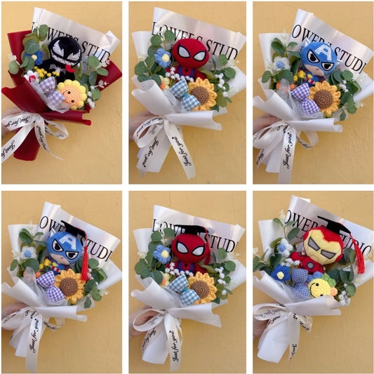 Avengers Spider-Man-cadeauboeket - Handgemaakt knuffeldier