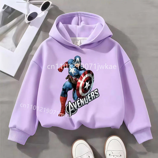 Avengers Captain America solo-kinderhoodie - lila