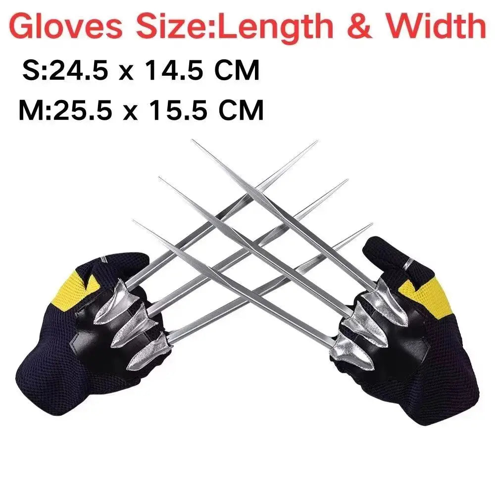Wolverine-kostuum – geel-blauw leren jack met metalen klauwen