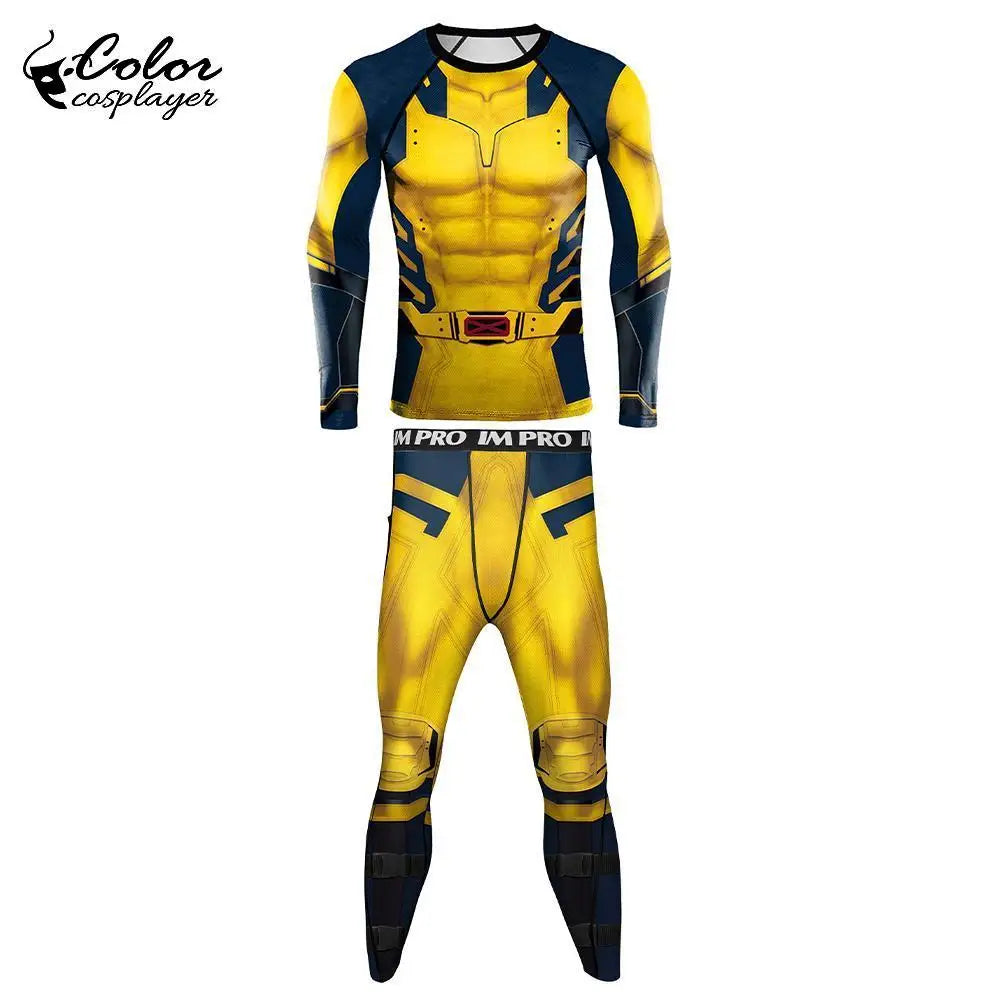 Compleet Wolverine-cosplaypak - Geel-blauw X-Men-kostuum
