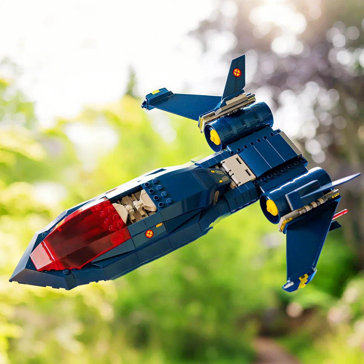 Jouet de construction en briques Avion X-Jet Blackbird - Modèle Avengers X-Men