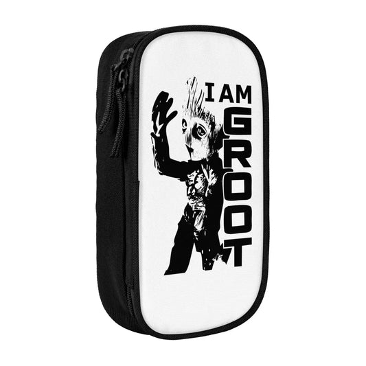 Avengers Baby Groot-etui - Zwart-wit silhouet, opgeheven hand