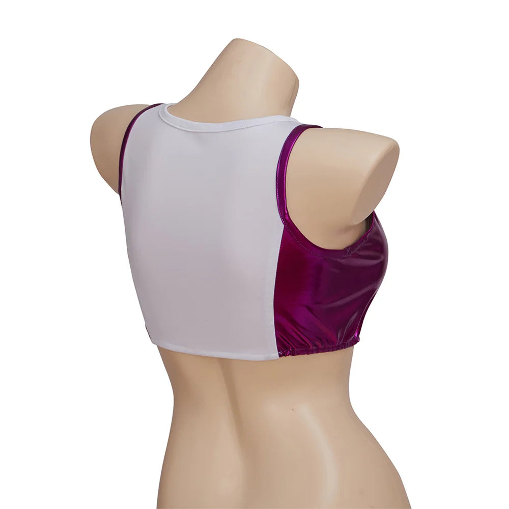 She-Hulk-sportbeha – witte en paarse crop top