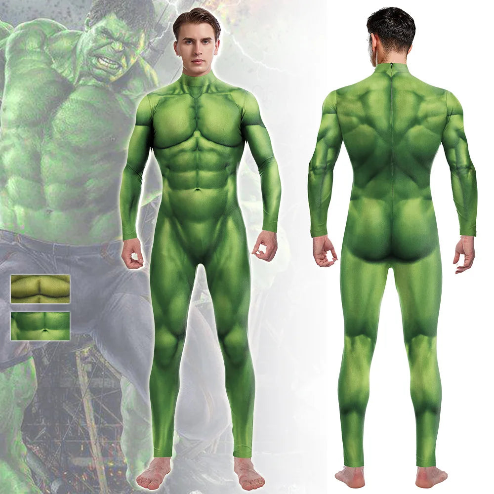 Hulk-kostuum - volledig groen gespierd pak